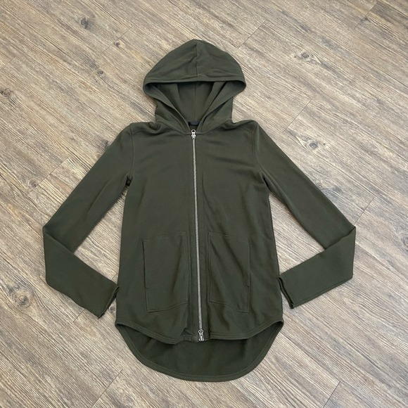 ATM Anthony Thomas Melillo Tops - ATM ANTHONY THOMAS MELILLO Olive Green Zip Up Hoodie Jacket XS